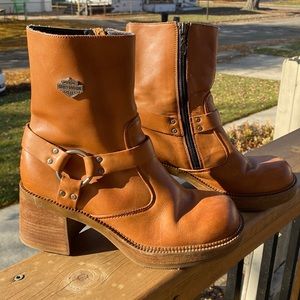 Harley-Davidson Chunky Heeled Leather Boots